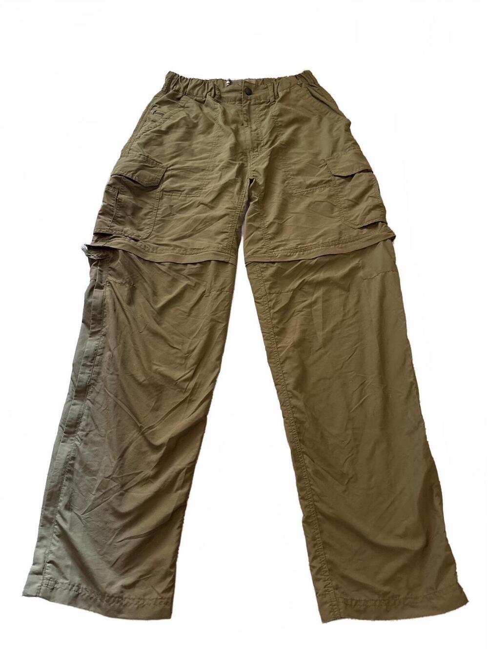 REI Sahara Convertible Pants Mens Small S 32L Khaki Nylon Cargo Hiking Shorts